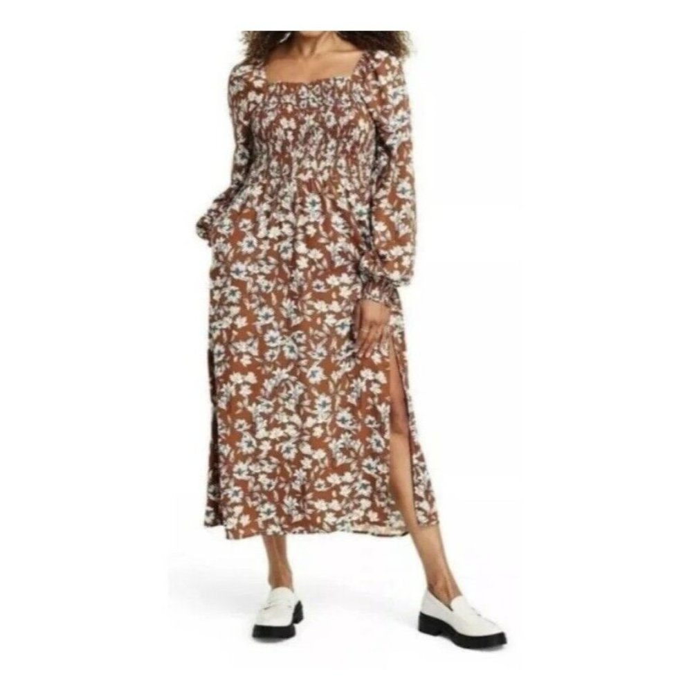 La Ligne x Target Brown Floral Midi Dress